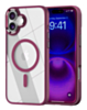Shiny Magnetic Clear Cases (Burgundy) for iPhone 16 (Only Ground Shipping)