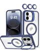 Transpalet Silicone case & Camera stand with Camera Lens - DARK BLUE for iPhone 16 (Only Ground Shipping)