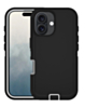 Heavy Duty Case for iPhone 16 (BLACK & WHITE) (Only Ground Shipping)