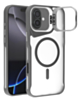 Matte Transparent Camera Stand Case with Wireless Charging for iPhone 16 (GRAY) (Only Ground Shipping)
