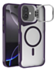 Matte Transparent Camera Stand Case with Wireless Charging for iPhone 16 (PURPLE) (Only Ground Shipping)