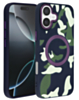 Camouflage Design Wireless Charging Case - BLACK for iPhone 16 (Only Ground Shipping)