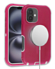 Wireless Charging Heavy Duty Case - PINK & WHITE for iPhone 16 (Only Ground Shipping)