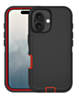 Heavy Duty Case for iPhone 16 Plus (BLACK & RED) (Only Ground Shipping)
