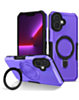 Hard PC Shockproof Case w /Ring Holder - PURPLE for iPhone 16 (Only Ground Shipping)