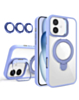 Magnetic Clear Case with 2 Kickstand & Camera Lens - LIGHT PURPLE for iPhone 16 (Only Ground Shipping)