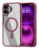 Shiny Magnetic Clear Cases (Burgundy) for iPhone 16 Plus (Only Ground Shipping)