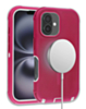 Wireless Charging Heavy Duty Case - PINK & WHITE for iPhone 16 Plus (Only Ground Shipping)
