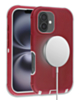 Wireless Charging Heavy Duty Case - RED & WHITE for iPhone 16 Plus (Only Ground Shipping)