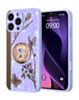 Luxury Diamond Shiny Cases with Butterfly Ring - PURPLE for iPhone 16 Pro (Only Ground Shipping)