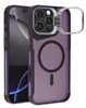 Matte Transparent Camera Stand Case with Wireless Charging for iPhone 16 Pro (DARK PURPLE) (Only Ground Shipping)