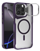 Matte Transparent Camera Stand Case with Wireless Charging for iPhone 16 Pro (PURPLE) (Only Ground Shipping)