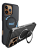 Premium Quality Magnetic Protective Case with 360 Rotating Ring Stand for iPhone 16 Pro (BLACK) (Only Ground Shipping)