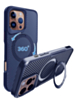 Premium Quality Magnetic Protective Case with 360 Rotating Ring Stand for iPhone 16 Pro (NAVY) (Only Ground Shipping)