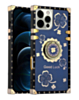 Peacock Feather Design Square Case - NAVY BLUE for iPhone 16 Pro / 17 (Only Ground Shipping)