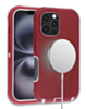 Wireless Charging Heavy Duty Case - RED & WHITE for iPhone 16 Pro / 17 (Only Ground Shipping)
