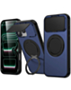 Flip Lens Cover Case with MagSafe Ring Kickstand (NAVY BLUE) for iPhone 16 Pro Max (Only Ground Shipping)