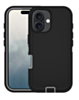 Heavy Duty Case for iPhone 16 Plus (BLACK & GRAY) (Only Ground Shipping)