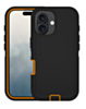 Heavy Duty Case for iPhone 16 Plus (BLACK & ORANGE) (Only Ground Shipping)