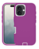 Heavy Duty Case for iPhone 16 Plus (HOT PINK & WHITE) (Only Ground Shipping)