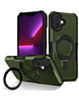 Hard PC Shockproof Case w /Ring Holder - GREEN for iPhone 16 Plus (Only Ground Shipping)
