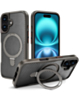Carbon Fiber Magnetic Kickstand Case - GRAY for iPhone 16 Mini (Only Ground Shipping)
