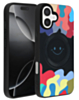 Happy Face Wireless Charging Case - BLACK for iPhone 16 Plus (Only Ground Shipping)