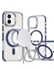 Thin Magnetic Clear Case with Camera Stand Kickstand - BLUE for iPhone 16 Plus (Only Ground Shipping)