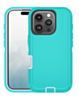 Heavy Duty Case for iPhone 16 Pro (LIGHT TEAL & PINK) (Only Ground Shipping)