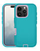 Heavy Duty Case for iPhone 16 Pro (TEAL & PINK) (Only Ground Shipping)