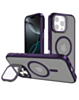 Slim Transparent Camera Stand Case with Wireless Charging - PURPLE for iPhone 16 Pro (Only Ground Shipping)