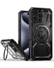 Full-Body Rugged Shockproof Case with Built-in Ring Holder - BLACK for iPhone 16 Pro (Only Ground Shipping)