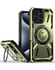 Full-Body Rugged Shockproof Case with Built-in Ring Holder - GREEN for iPhone 16 Pro (Only Ground Shipping)
