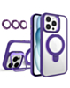 Magnetic Clear Case with 2 Kickstand & Camera Lens - DARK PURPLE for iPhone 16 Pro (Only Ground Shipping)