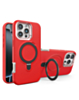 Support Heavy Duty Case with Wireless Charging Kickstand - RED for iPhone 16 Pro (Only Ground Shipping)