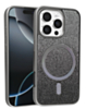 Wireless Charging Bling Diamond Crystal Case - BLACK for iPhone 16 Pro (Only Ground Shipping)