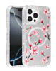 Flower Design Transparent Case with Wireless Charger - Style 1 for iPhone 16 Pro (Only Ground Shipping)