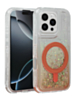 Wireless Charging Protective Glitter Liquid Bumper Case - RED for iPhone 16 Pro (Only Ground Shipping)