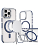 Thin Magnetic Clear Case with Camera Stand Kickstand - BLUE for iPhone 16 Pro (Only Ground Shipping)