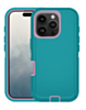 Heavy Duty Case for iPhone 16 Pro Max (LIGHTTEAL & PINK) (Only Ground Shipping)