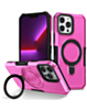 Hard PC Shockproof Case w /Ring Holder - PINK for iPhone 16 Pro Max (Only Ground Shipping)