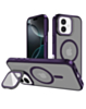 Slim Transparent Camera Stand Case with Wireless Charging - PURPLE for iPhone 17 (Only Ground Shipping)
