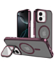 Slim Transparent Camera Stand Case with Wireless Charging - RED for iPhone 17 (Only Ground Shipping)