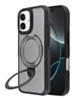 Matte Transparent Case with Wireless Charging Kickstand - BLACK for iPhone 17 (Only Ground Shipping)