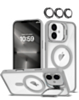 Thin Magnetic Clear Case with Camera Stand & Camera Cover - GRAY for iPhone 17 (Only Ground Shipping)