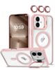 Thin Magnetic Clear Case with Camera Stand & Camera Cover - PINK for iPhone 17 (Only Ground Shipping)