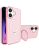 Carbon Wireless Charging Case with Ring Stand - PINK for iPhone 17 (Only Ground Shipping)