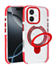 Transparent Case with Wireless Charging Kickstand - RED for iPhone 17 (Only Ground Shipping)