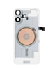 Clear Back Glass with Frame and Wireless NFC Charging Flex and MagSafe Magnet for iPhone 17 (NO LOGO) (WHITE)