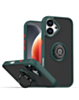 Hard PC Rear / Soft TPU Colorful Border Case with I-ring Holder - DARK GREEN for iPhone 17 (Only Ground Shipping)